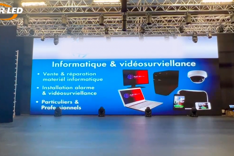 125m P3.91 indoor front Service display screen in France Indoor Front Service Display Screen