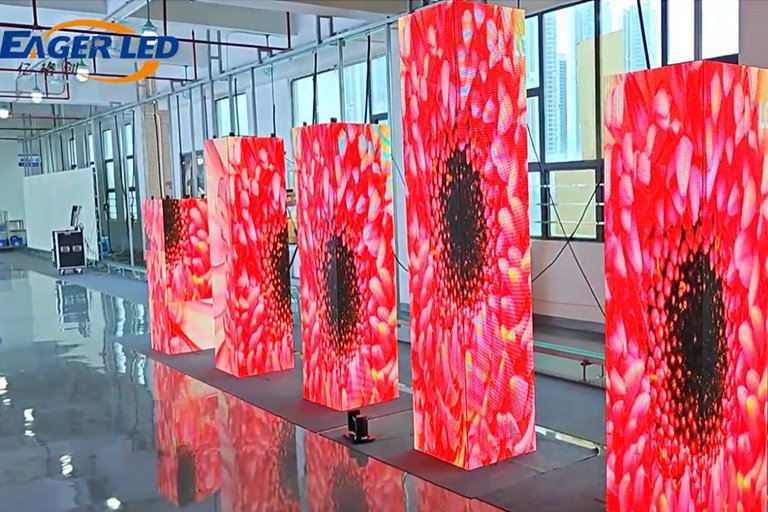200 pieces P3.91 EA250W indoor wallpaper right-angle LED display sent to the United States