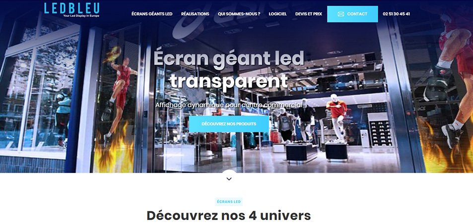 Écran vitrine et écran publicitaire vitrine d'affichage dynamique – Ledbleu