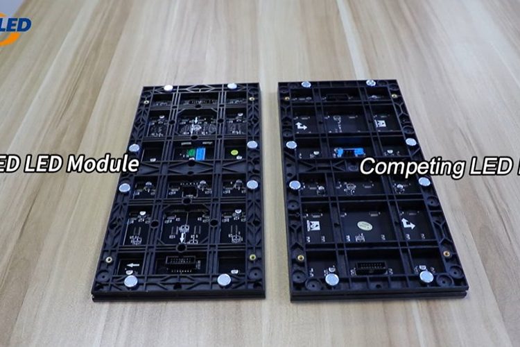 P2.5 LED module comparison video.