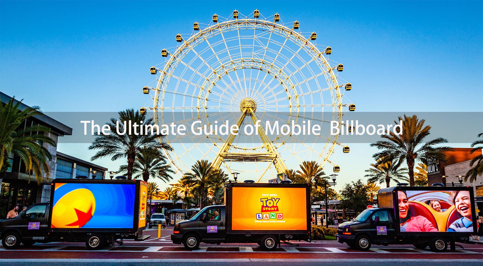 Truck-mounted mobile LED screen used for outdoor advertising