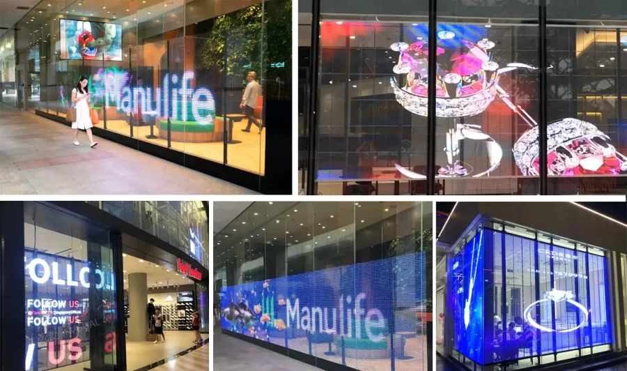 شاشة عرض LED شفافة لمتجر البيع بالتجزئة