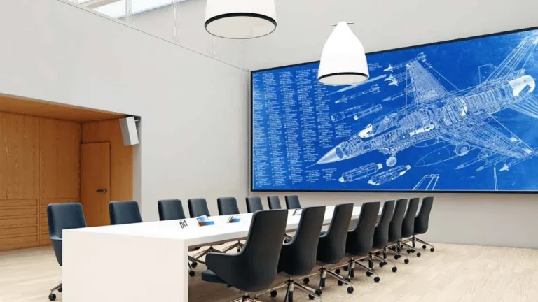 Schermo LED per conferenze nella sala riunioni aziendale