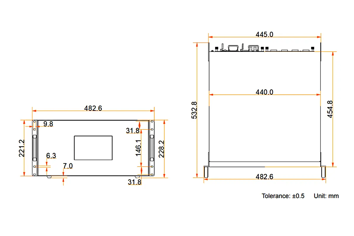 Novastar H5 video wall processor dimension