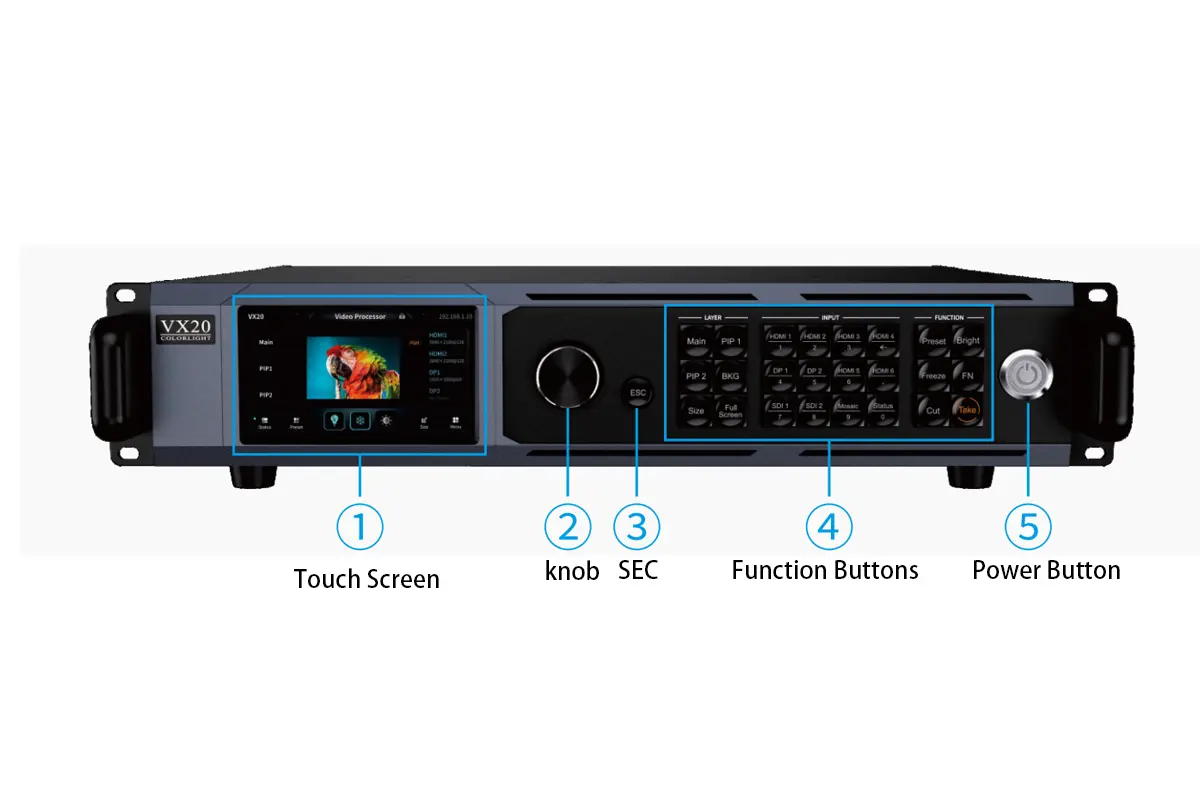 Colorlight vx20 LED video processor front panel