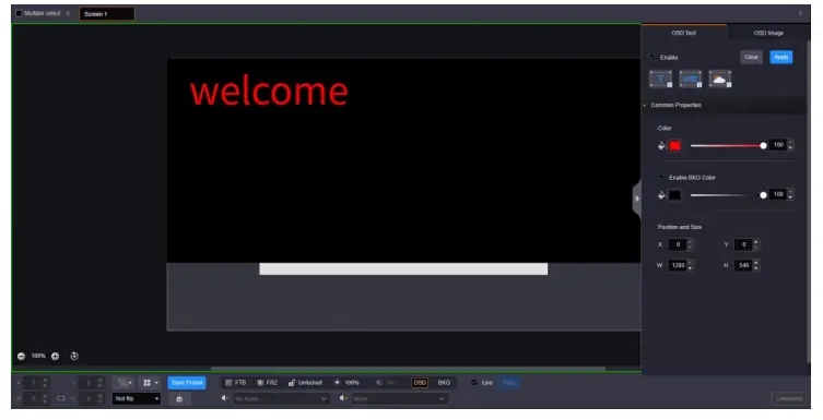 OSD Setting of Novastar H15