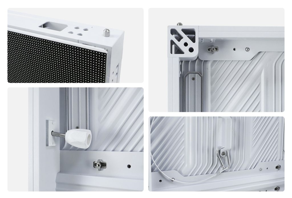 EA1000F2 aluminum outdoor LED display cabinet with quick locks