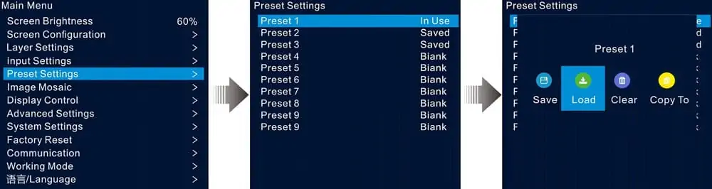Presets of NovaStar VX1000 Pro LED Display Manufacturer in China EagerLED Presets of NovaStar VX1000 Pro