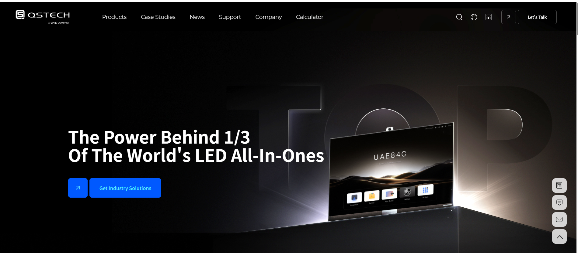 110 QSTECH LED Display Manufacturer LED Display Manufacturer in China EagerLED QSTECH LED display manufacturer banner featuring a curved LED all in one display