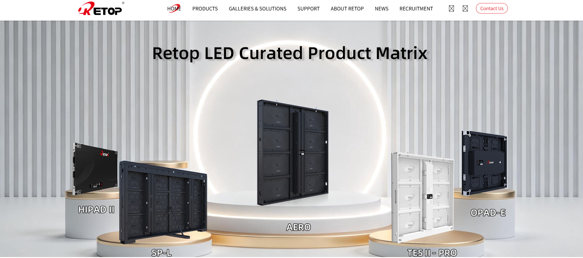 129 Retop LED Display Manufacturer LED Display Manufacturer in China EagerLED Retop LED display manufacturer product lineup featuring five LED panel series