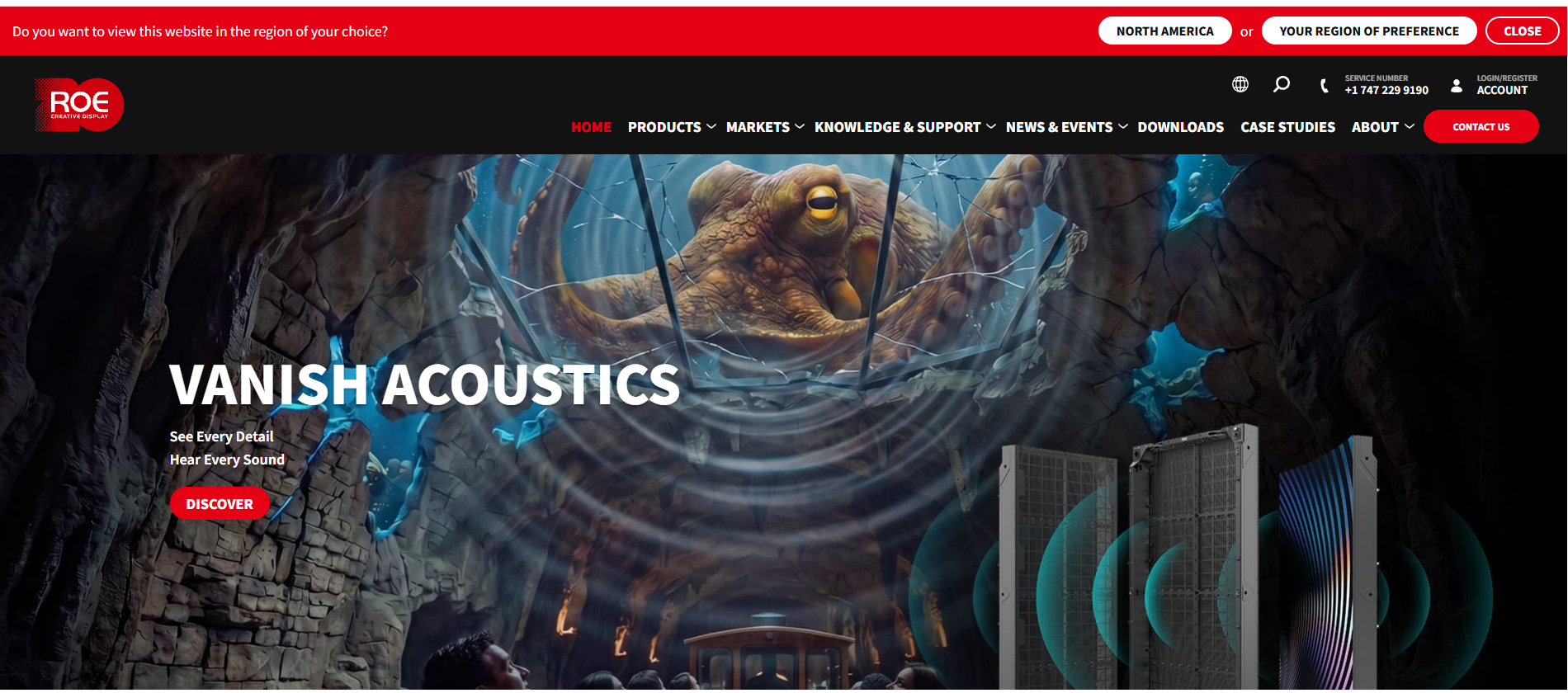 19 ROE Visual LED Display Manufacturer LED Display Manufacturer in China EagerLED ROE Visual LED display manufacturer banner featuring the Vanish Acoustics LED solution