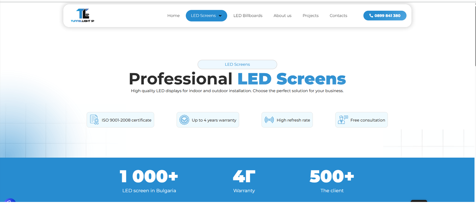 33 Tunnel Light LED Display Manufacturer in China EagerLED Tunnel Light website banner for professional indoor and outdoor LED screens