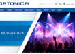 Optonica LED stage lighting and display banner above a concert crowd