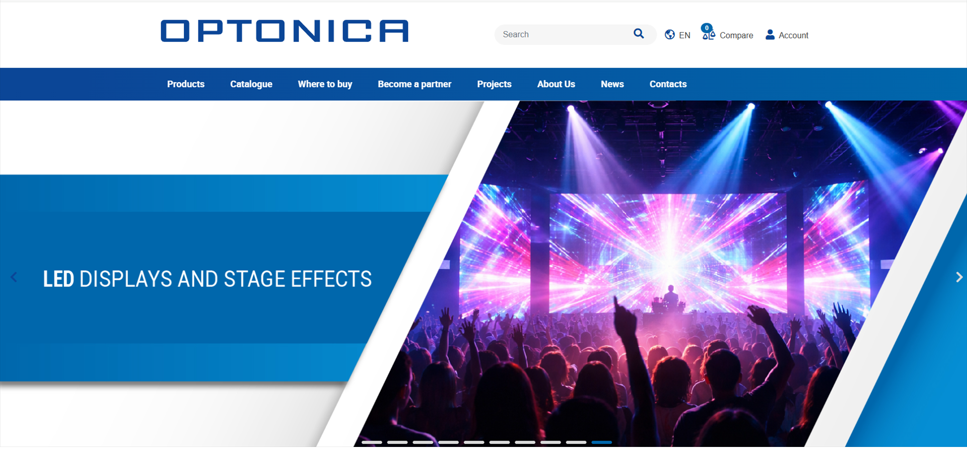 38 Optonica LED LED Display Manufacturer in China EagerLED Optonica LED stage lighting and display banner above a concert crowd