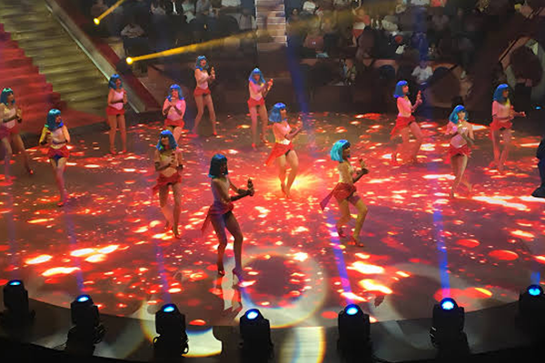 Floor LED Display Performers dancing on a large Floor LED Display stage