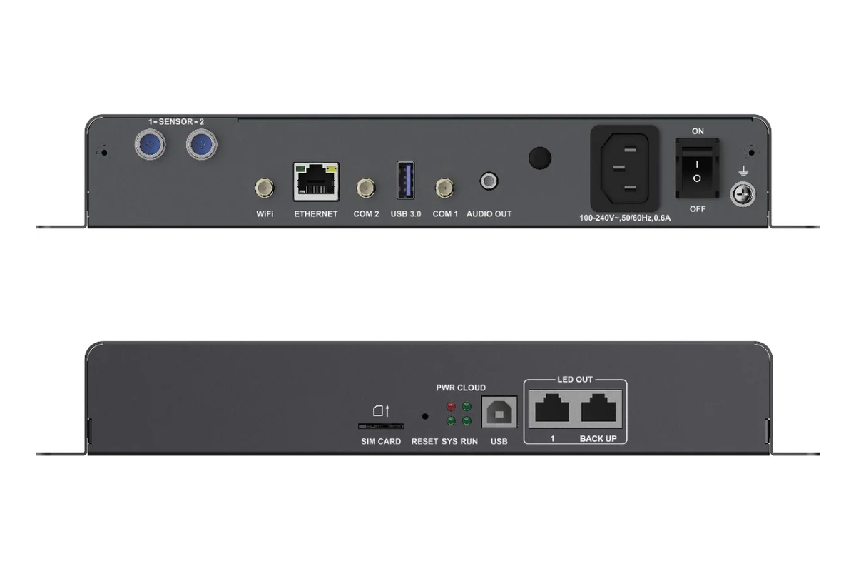NovaStar TB502 LED Display Manufacturer in China EagerLED NovaStar TB50 rear and front panels showing network sensor USB and LED ports