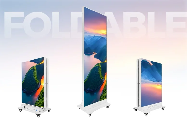 ea1920ip5-affichage-LED-pliable Panneau d'affichage LED pliable d'intérieur EA1920iP5, présenté déplié et plié