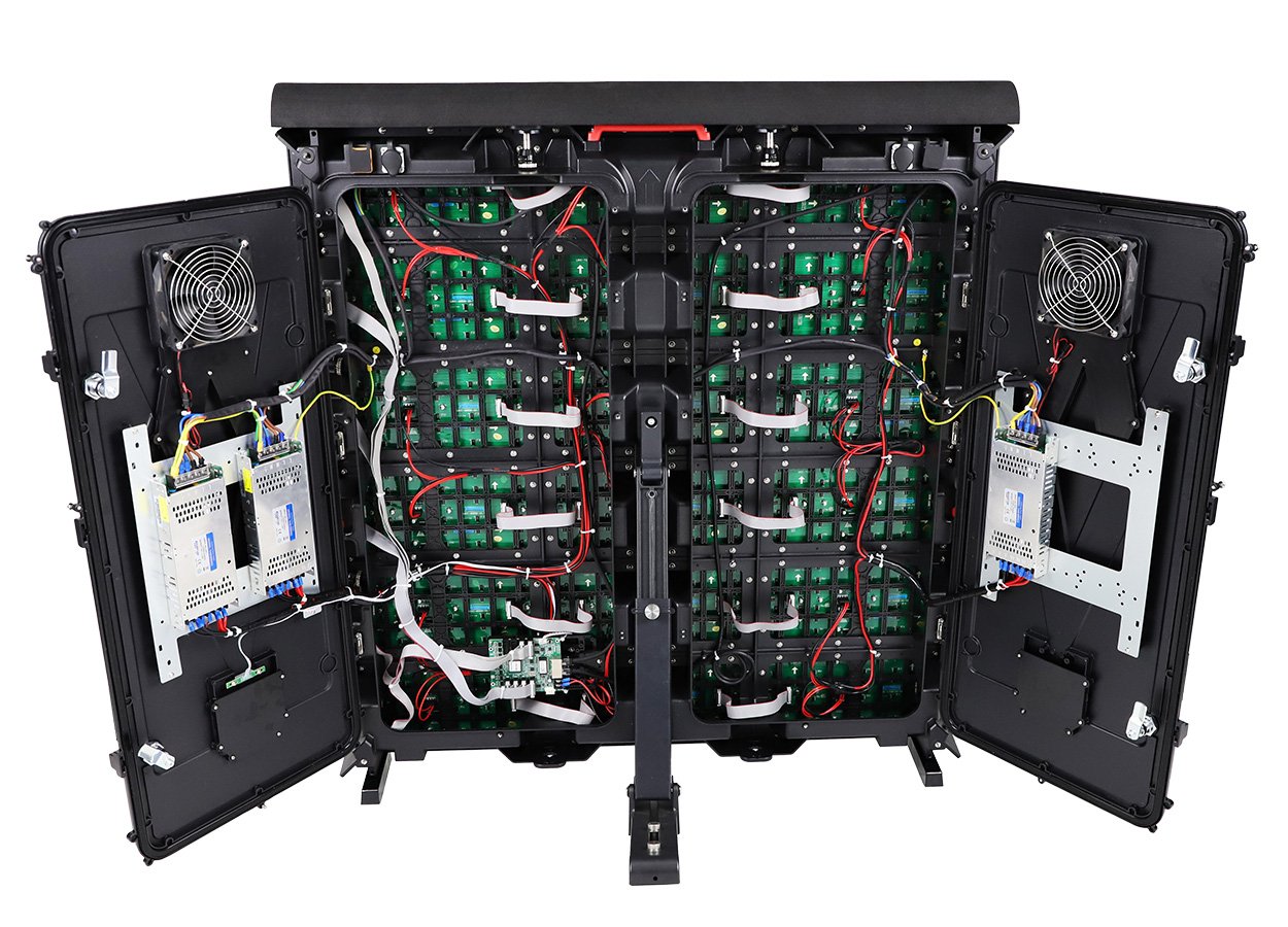 Pintu servis belakang terbuka pada kabinet display LED stadion, Produsen Display LED di China EagerLED Pintu servis belakang terbuka menuju kabinet display LED stadion.
